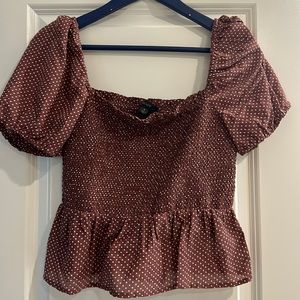 NWT J. Crew square neck puff sleeve peasant smocked top